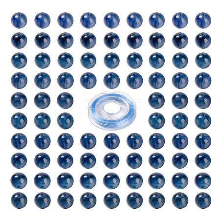 100Pcs 8mm Natural Kyanite/Cyanite/Disthene Round Beads DIY-LS0002-52-1