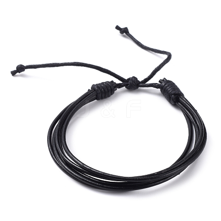 Adjustable Unisex Cowhide Leather Cord Bracelets BJEW-JB04781-1