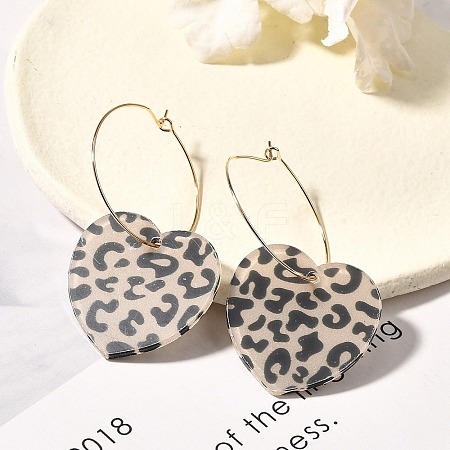 Printed Acrylic Hoop Earrings EJEW-M074-01-1