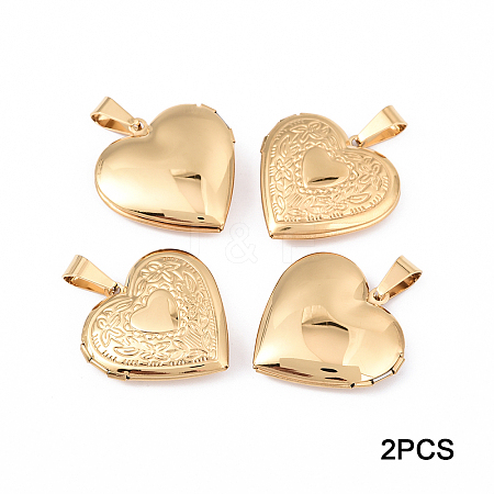 2Pcs 316 Surgical Stainless Steel Locket Pendants STAS-YW0003-16G-1