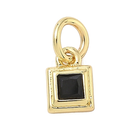 Brass Pave Cubic Zirconia Pendants KK-K368-13G-06-1