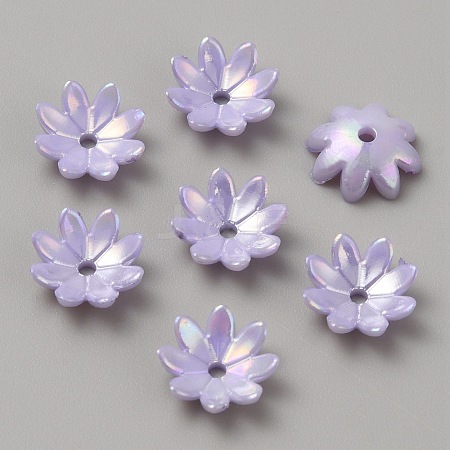 Plating Iridescent Opaque Acrylic Bead Caps SACR-TAC0012-01E-1