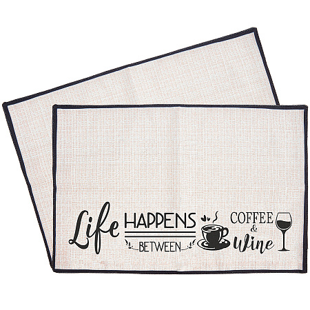 Coffee Theme Cotton and Linen Cup Mats AJEW-WH0201-015-1