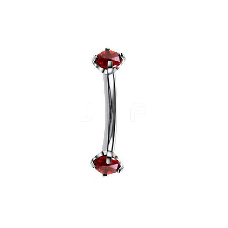 304 Stainless Steel Flat Round Cubic Zirconia Eyebrow Curved Barbell Rings WG8201B-01-1