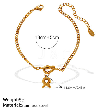 304 Stainless Steel Twelve Constellation Knot Charm Bracelets for Unisex WG096DB-04-1