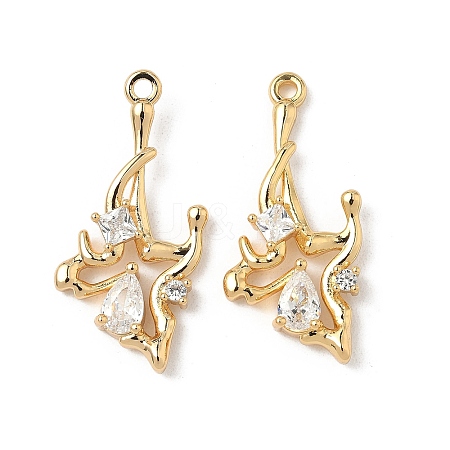 Brass Micro Pave Cubic Zirconia Pendants KK-S531-03G-A-1