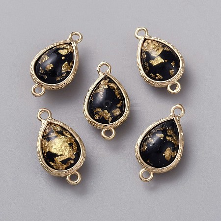 Resin Imitation Shell/Opal Connector Charms RESI-WH0035-61F-1