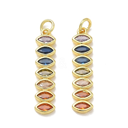 Brass Micro Pave Colorful Cubic Zirconia Pendants CU-CBA6E4E-18G-1