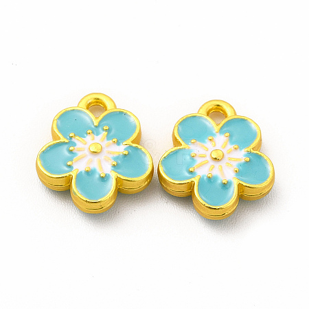 Rack Plating Alloy Enamel Pendants PALLOY-A001-11MG-1