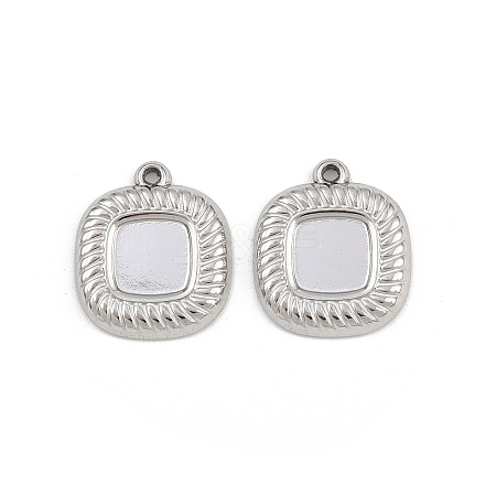 304 Stainless Steel Pendant Cabochon Settings STAS-L303-34P-1