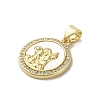 Brass Micro Pave Clear Cubic Zirconia Pendants KK-I708-03A-G-2
