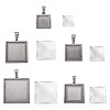6Pcs 6 Styles 304 Stainless Steel Pendant Cabochon Settings STAS-TA0001-47A-1