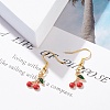 Alloy Enamel Cherry Dangle Earrings EJEW-JE04834-2