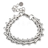 Non-Tarnish 304 Stainless Steel Triangle Link Chain Bracelets for Women BJEW-G712-10P-1