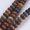 Natural Polychrome Jasper/Picasso Stone/Picasso Jasper Beads Strands X-G-P354-03-8x5mm-1