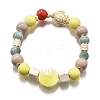 Handmade Porcelain Beads & Synthetic Howlite Beads Stretch Bracelets for Women LS-BJEW-D307-01F-2