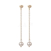 Shell Pearl Beads Dangle Stud Earrings EJEW-JE05219-1