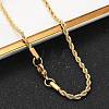 PVD Vacuum Plating 304 Stainless Steel Rope Chain Necklaces NJEW-M124-09G-1