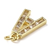 Brass Micro Pave Cubic Zirconia Pendants KK-V014-01G-01-2