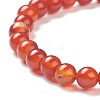 Natural Red Agate Beaded Stretch Bracelets BJEW-D446-B-26-3