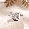 304 Stainless Steel Cubic Zirconia Stud Earrings FS-WGE3C70-01-1