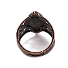 Natural Rose Quartz Retro Finger Rings RJEW-B067-01R-18-3