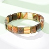Dyed & Heated Natural Banded Agate Faceted Beaded Stretch Bracelets for Women BJEW-K251-08D-2