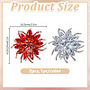 2Pcs 2 Colors Flower Alloy Glass Rhinestone Lapel Pins for Wedding Party JEWB-DR0001-07A-2