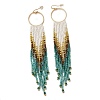 Bohemia Woven Glass Seed Bead Dangle Earrings EJEW-A046-03A-1