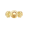 Alloy Interlocking Clasps ALRI-WH0005-07G-1