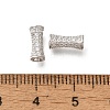 925 Sterling Silver Micro Pave Clear Cubic Zirconia Beads STER-M018-10P-2