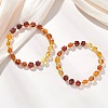 Natural Amber Beads Stretch Bracelets for Women BJEW-JB13255-1