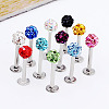 316 Surgical Stainless Steel Rhinestone Round Ball Threadless Labrets WG0410F-05-1