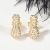 Brass Micro Pave Cubic Zirconia Stud Earrings EJEW-Z091-04G-I-5