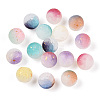 Frosted Baking Painted Crackle Glass Beads with Glitter Powder DGLA-T004-01A-1