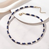 Round Synthetic Howlite & Natural Lapis Lazuli Heishi Beaded Necklaces for Women NJEW-JN06000-02-1