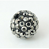Polymer Clay Rhinestone Beads X-RB-H284-6MM-Half-1-1