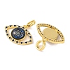 Rack Plating Brass Micro Pave Cubic Zirconia Pendant KK-H486-20G-01-2