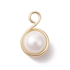 Natural Cultured Freshwater Pearl Copper Wire Wrapped Connector Charms PALLOY-JF02606-3