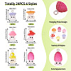 24Pcs 6 Styles Resin Pendants with Platinum Tone Iron Loops RESI-TA0004-17-4