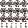 12 Sets 3 Colors Alloy Decorative Rivets FIND-GF0006-34-1