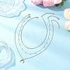 304 Stainless Steel Pendant 316 Surgical Stainless Steel & Plastic Pearl Paperclip Chain 3 Layer Necklaces for Women NJEW-JN05471-02-1