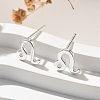 S925 Sterling Silver Stud Earrings EJEW-K303-01S-07-1