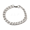 201 Stainless Steel Cuban Link Chains Bracelets for Women Men STAS-T077-19A-03P-4