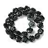 Natural Black Stone Beads Strands G-H023-B16-01-3