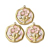304 Stainless Steel Enamel Pendants STAS-P406-26C-G-1