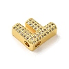 Brass Micro Pave Clear Cubic Zirconia Charms ZIRC-C009-01G-F-2
