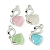 UV Plating Alloy Rhinestone Pendants FIND-M033-19P-1