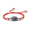 Natural Labradorite Barrel Beads Cord Bracelet for Her BJEW-JB07045-04-1