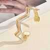 Multi-layer Geometric Wave Pattern Iron Open Cuff Bracelet for Women LS-US3742-2